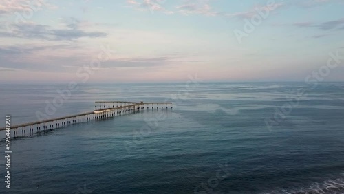 Wallpaper Mural Arial shot--Ocean Beach Pier at sunrise. Located in San Diego. Early morning you will see glassy waves, calm waters due to low wind at this hour. Torontodigital.ca