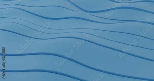 blue solid wave 3d rendered