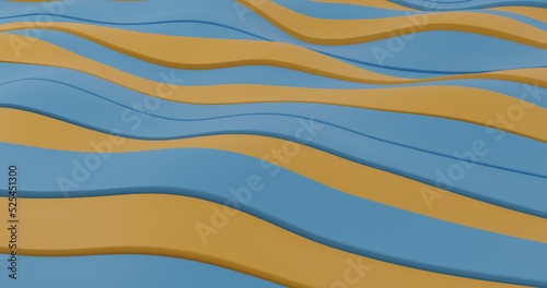 colored solid wave 3d illustration