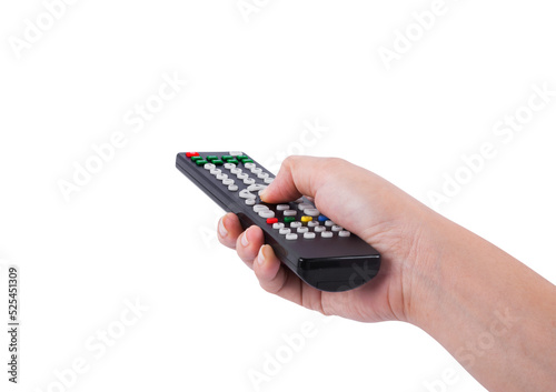 hand with tv remote control
