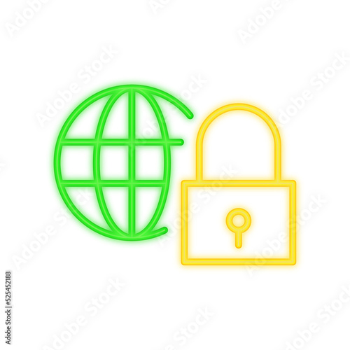 network security neon icon