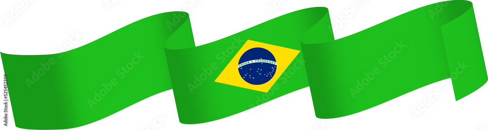 Fototapeta premium Brazil flag ribbon decoration for independence day