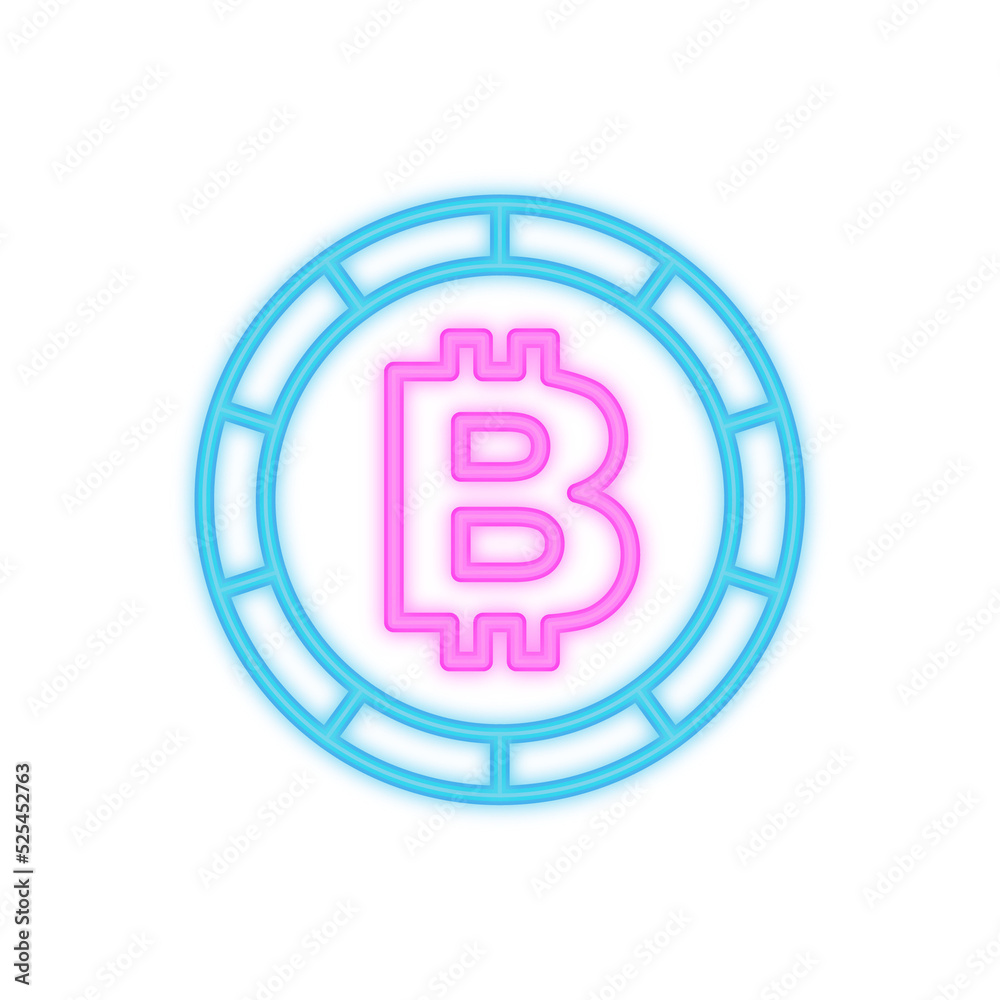 cryptocurrency neon icon cryptocurrency neon icon