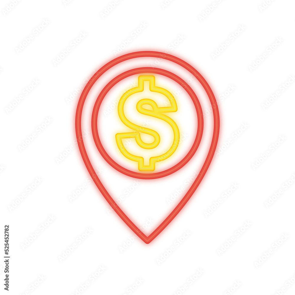 money location neon icon money location neon icon