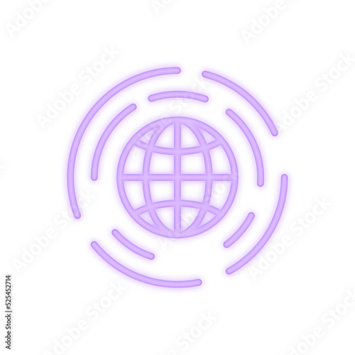 global network neon icon