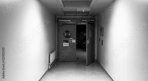 A door opened in a hospital surrounding
