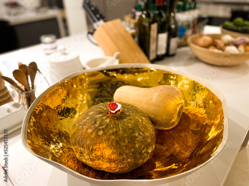 Close up of a vegetable in a golden basker