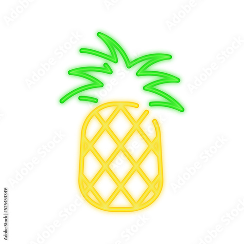 pineapple neon icon