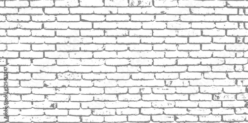 Vector white brick wall seamless texture. Abstract architecture and loft interior, background.