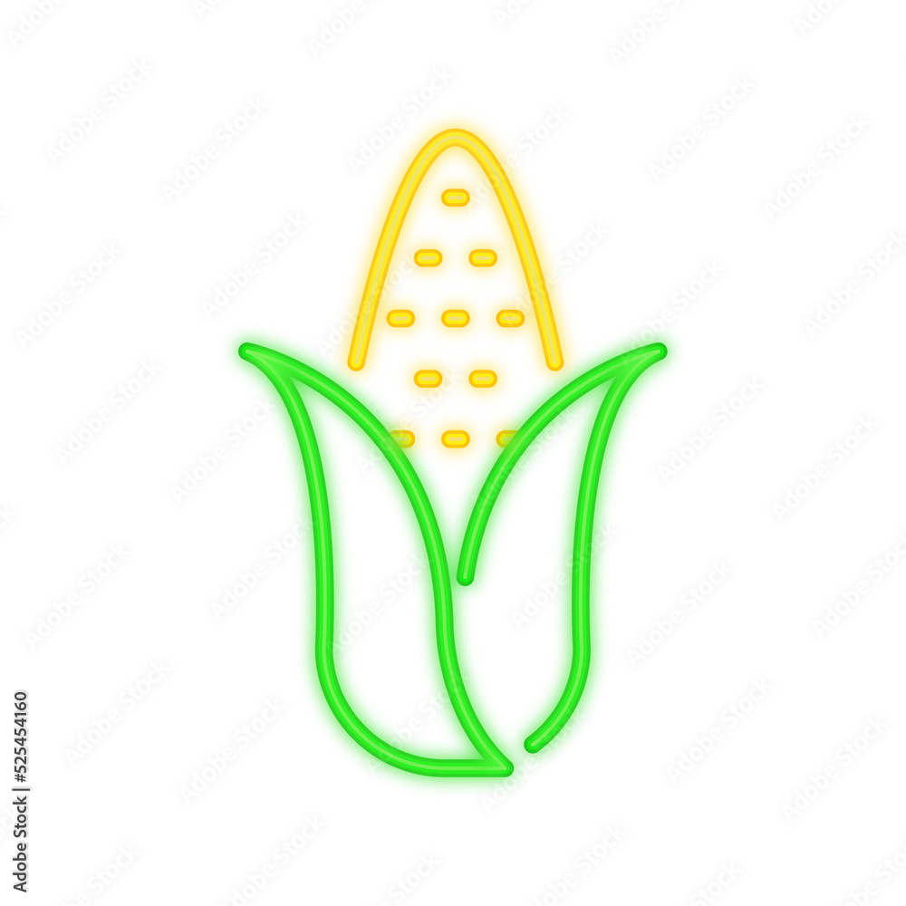 corn neon icon