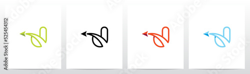 Arrow With Swoosh Lines From Letter Logo Design J