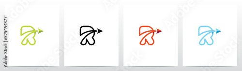 Arrow With Swoosh Lines From Letter Logo Design R