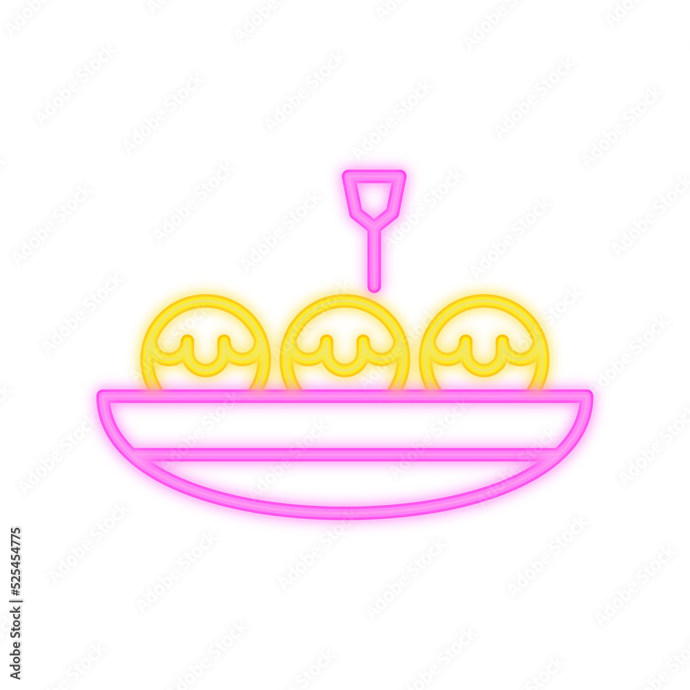 takoyaki neon icon takoyaki neon icon