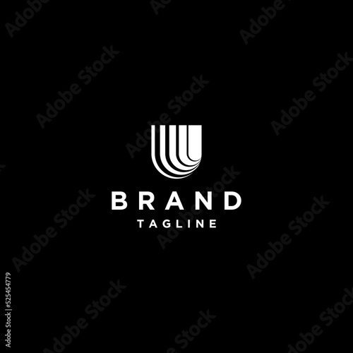 curved lines form the letter U Logo Design. Layered Lines form the Letter U Logo Design.