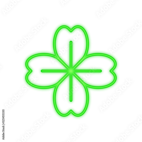 clover leaf neon icon