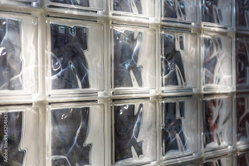 Wall of glass bricks