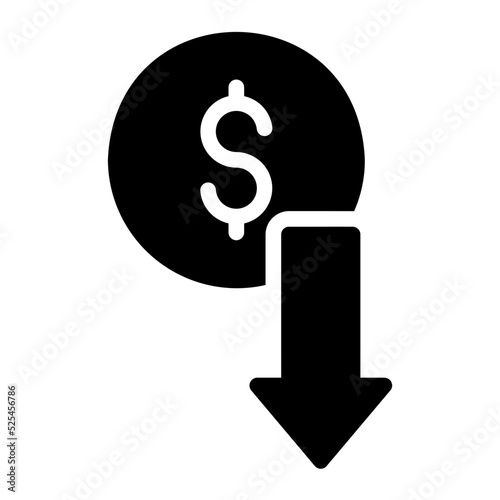 recession glyph icon