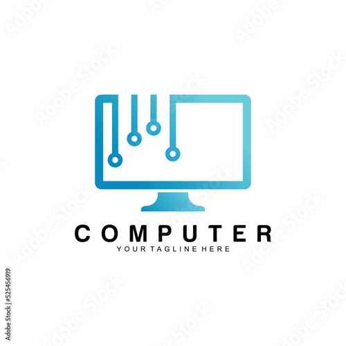 computer logo vector design template