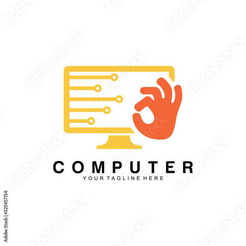 computer logo vector design template