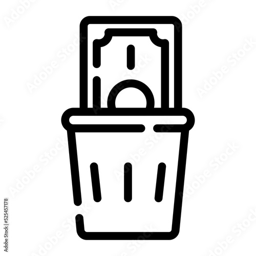 money waste line icon