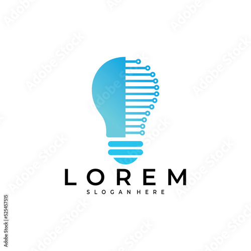 Tableau sur toile blub idea logo vector design template