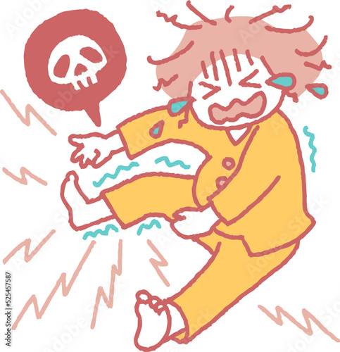 こむら返りに苦しむ妊婦のイラスト