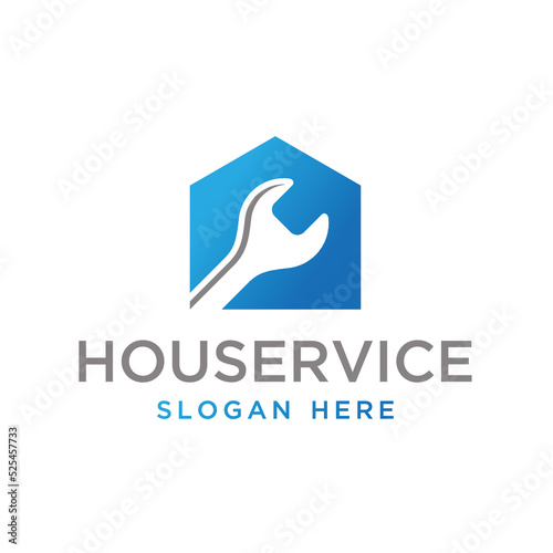Vector graphic of home service logo design template