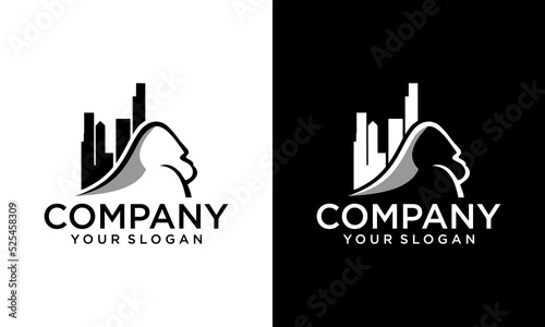Obraz na płótnie logo designs for building and gorillas.