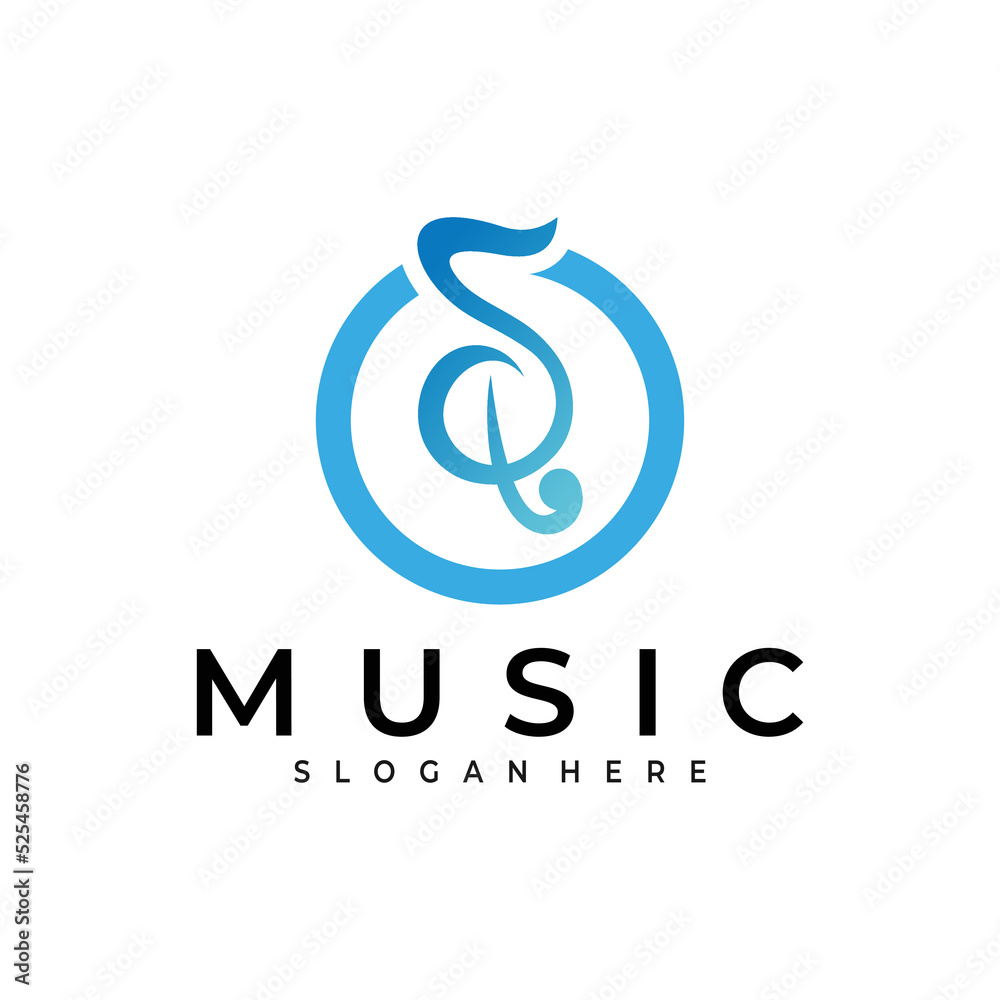 Obraz premium music logo vector design template