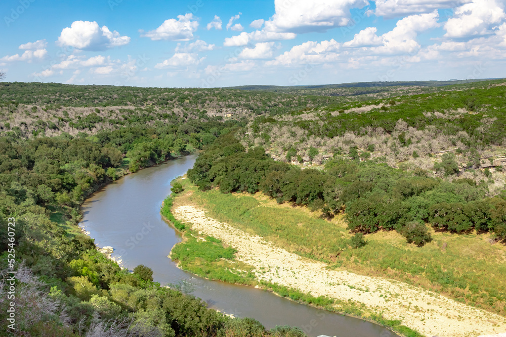View of the Texas Hill Country and Colorado River from the summit at Colorado Bend State Park View of the Texas Hill Country and Colorado River from the summit at Colorado Bend State Park
