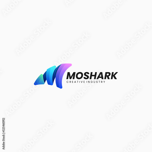Vector Logo Illustration Letter M Gradient Colorful Style.