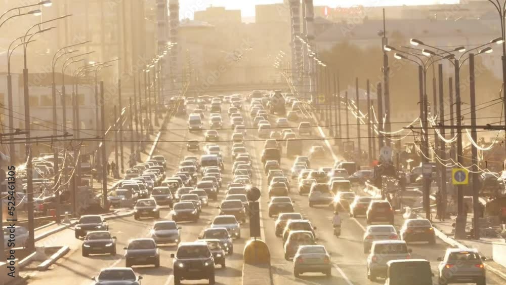 polluted traffic in the city 