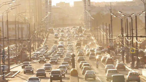 polluted traffic in the city 