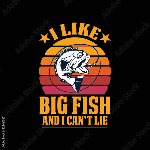 i like big fish typography t shirt design 