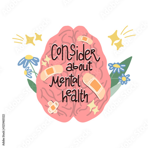 Help and care for mental health. An inspiring quote