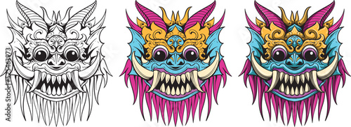 Wallpaper Mural Bali Demon Mask Rangda Vector Torontodigital.ca