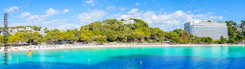 Landscape with Cala Galdana beach, Menorca island, Spain photo