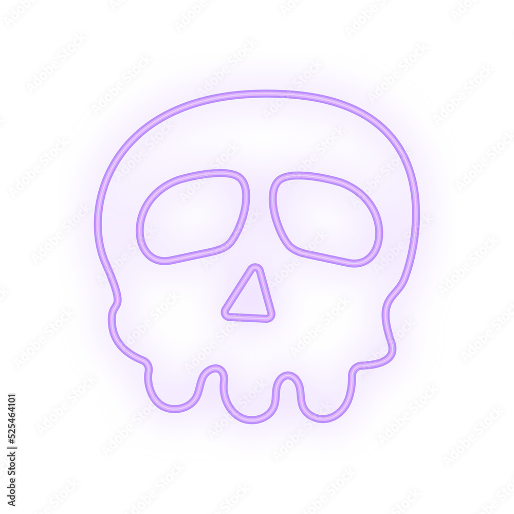 skull neon signboard icon