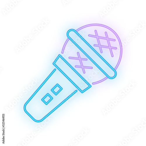 microphone neon signboard icon