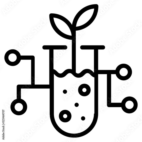 Botanical research icon in linear style 
