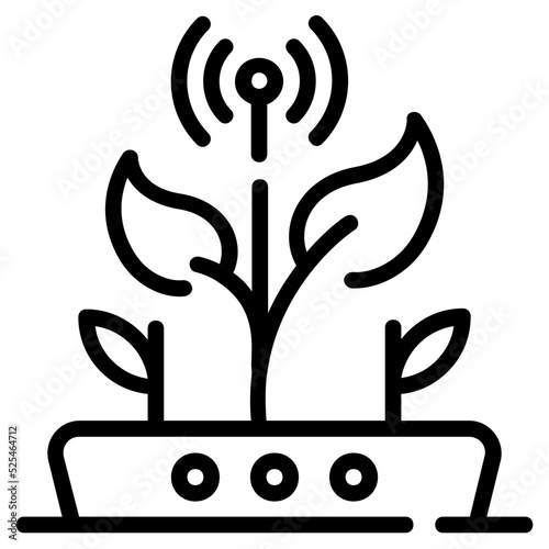 Botanical research icon in linear style 