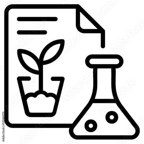 Botanical research icon in linear style 