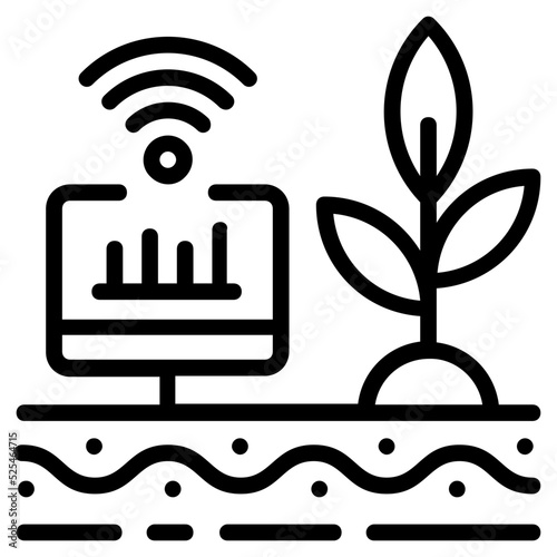 Botanical research icon in linear style 