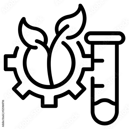 Botanical research icon in linear style 