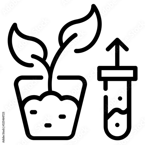 Botanical research icon in linear style 