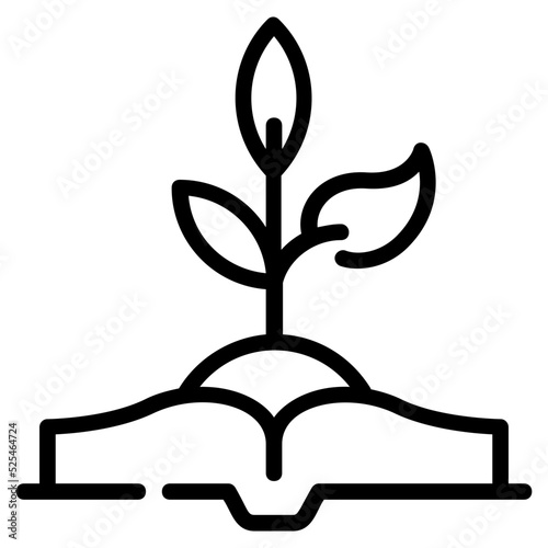 Botanical research icon in linear style 
