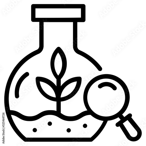 Botanical research icon in linear style 