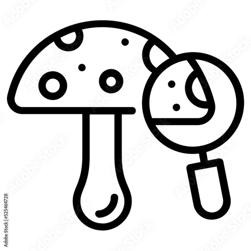 A line icon denoting search virus 
