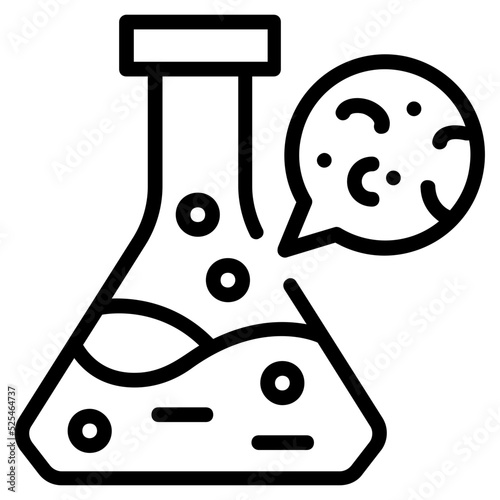 An icon of chemical reaction line design 