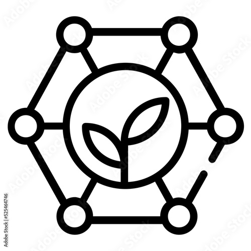 Botanical research icon in linear style 